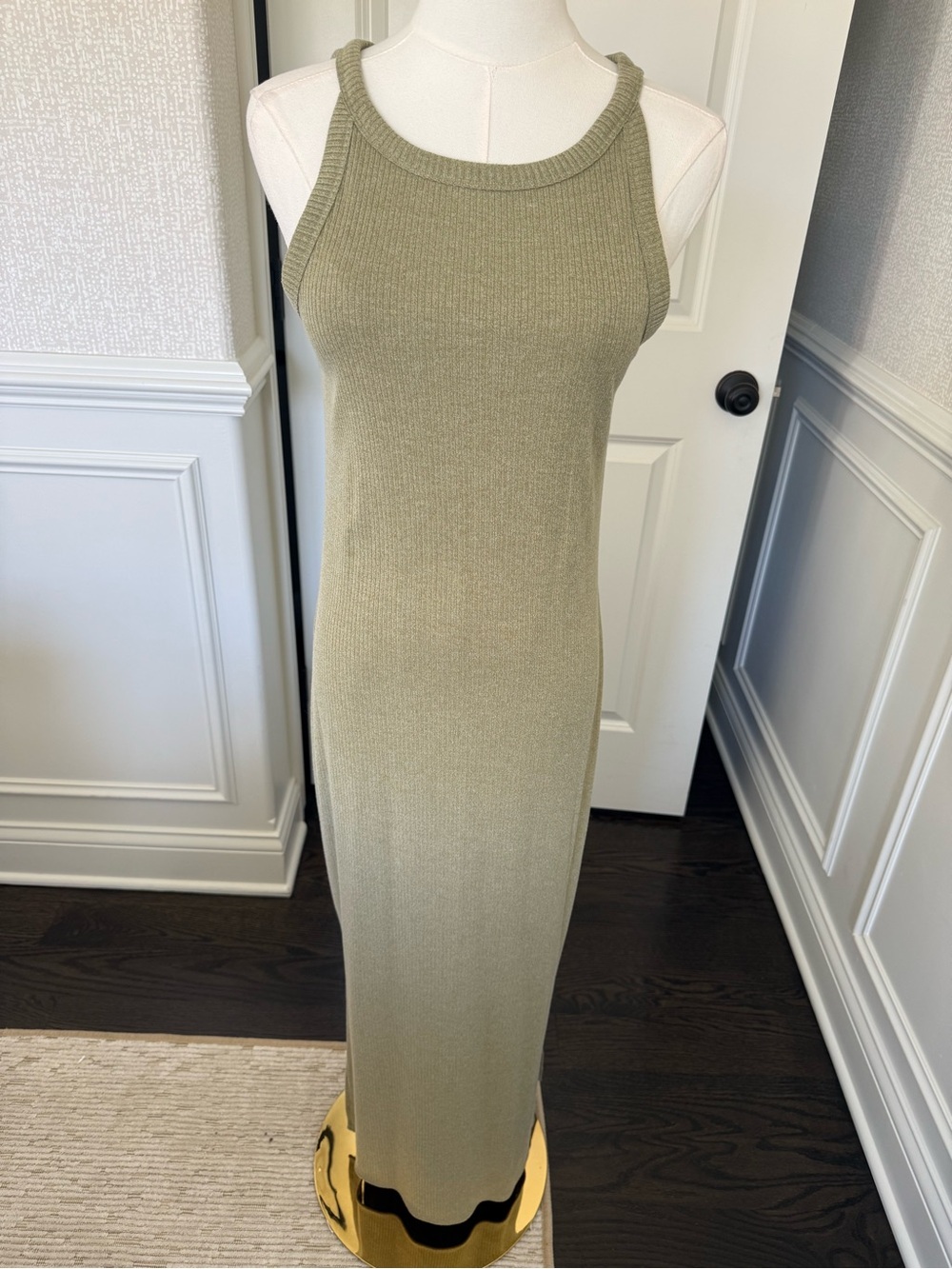 a new day Olive Green Ribbed Tank Women’s Maxi Dress XS